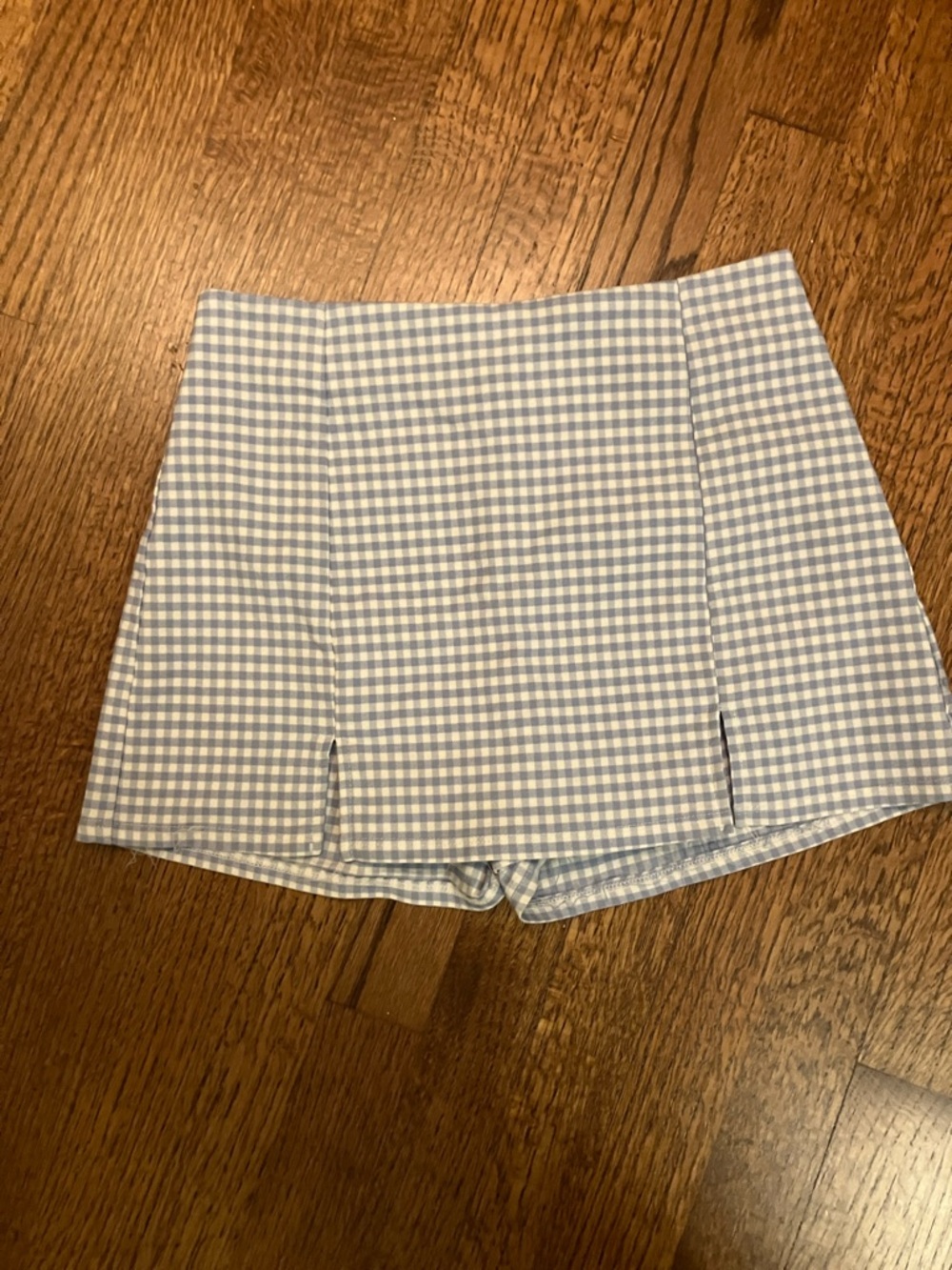 Altar'd State Light Blue and White Gingham Skort